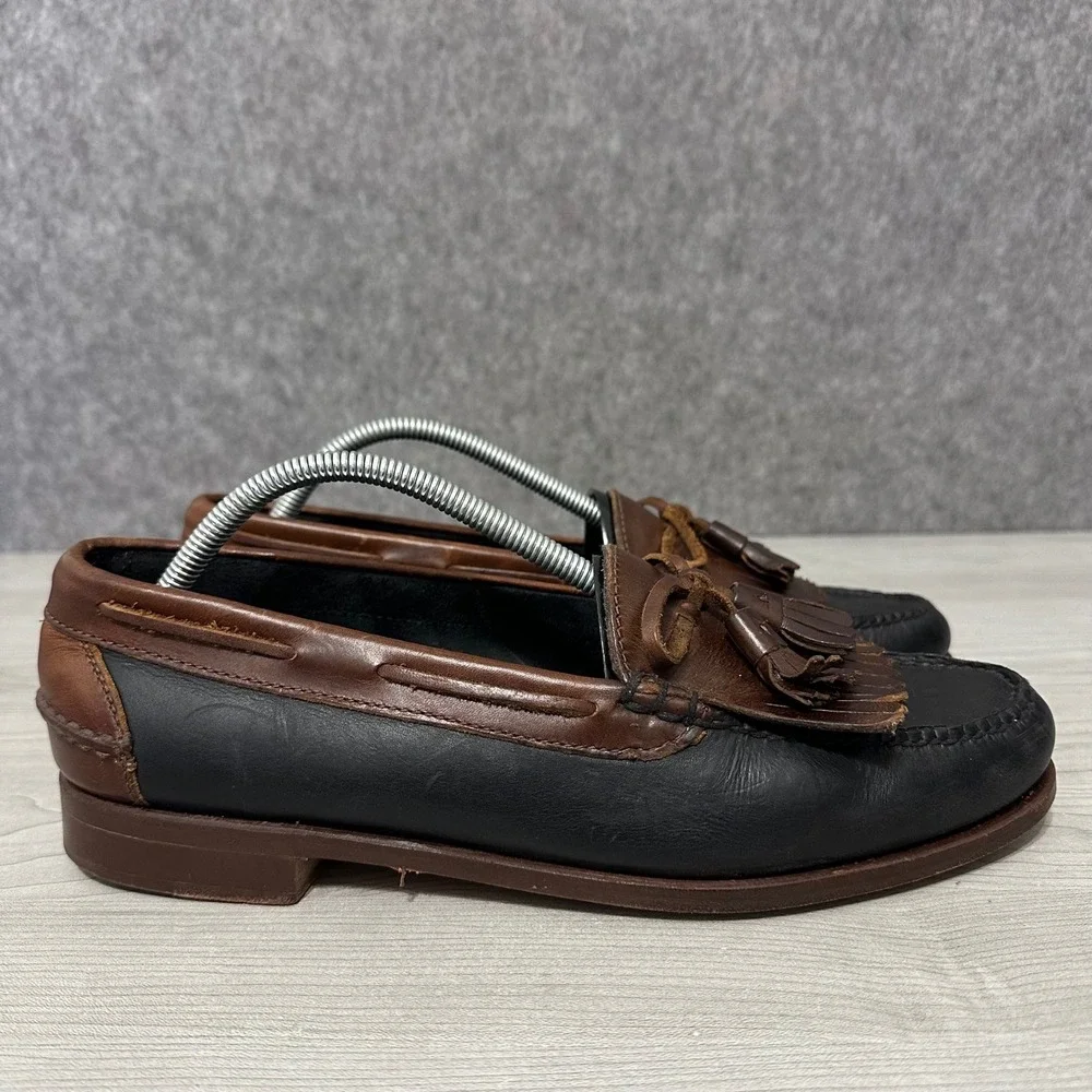 Cole‎ Haan Country Mens Sz 11 Leather Kiltie Tassel Loafers Black Brown Brazil